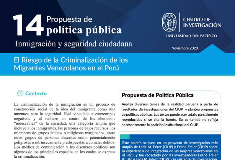 El Riesgo de la Criminalización de los Migrantes Venezolanos en el Perú