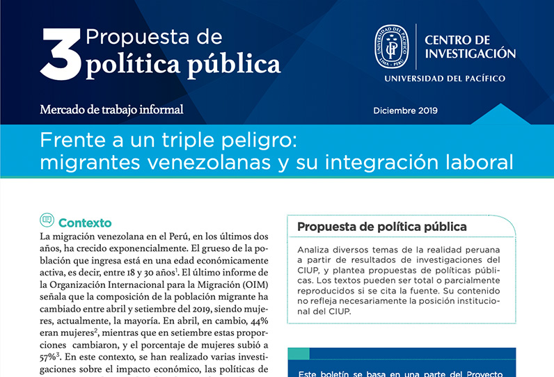 Frente a un triple peligro migrantes venezolanas y su integración laboral